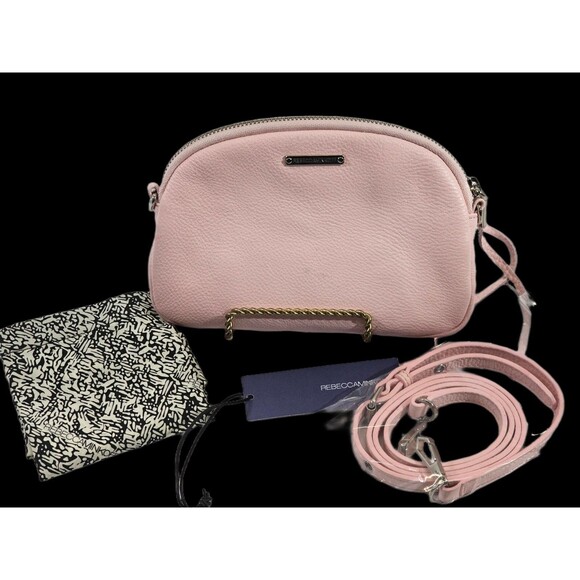 KSD Rebecca Mikoff Pink Crossbody Faux Leather Light Pink Purse Shoulder bag GUC - Picture 1 of 14